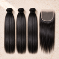 BEKKA Hair Raw Complete set — three Straight bundles and 6x6 lace
