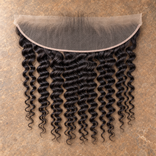 Multi-donor Deep Wave lace frontal on brown stone