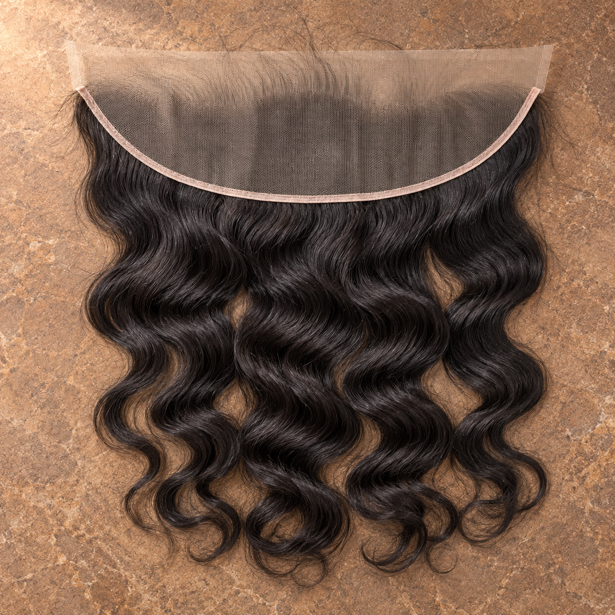 Multi-donor Loose Wave lace frontal on brown stone