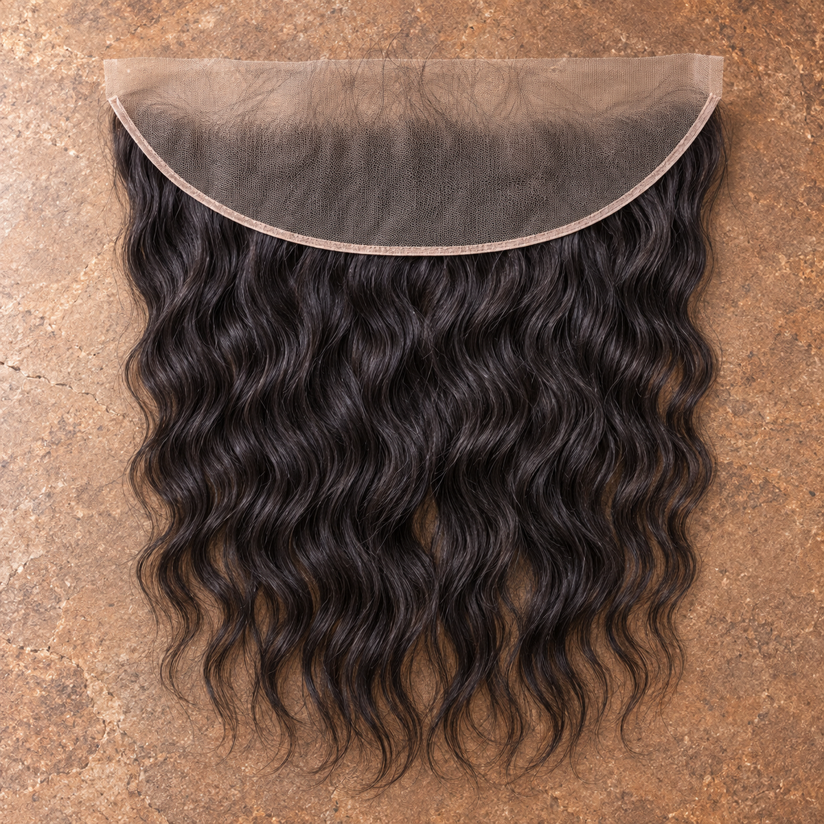 Multi-donor Natural Wave lace frontal on brown stone